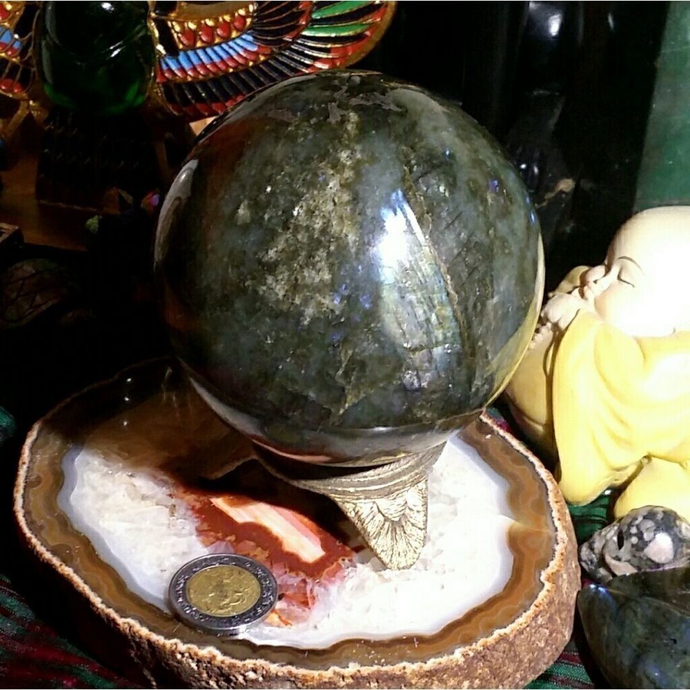 754g Labradorite Sphere (WITH STAND)